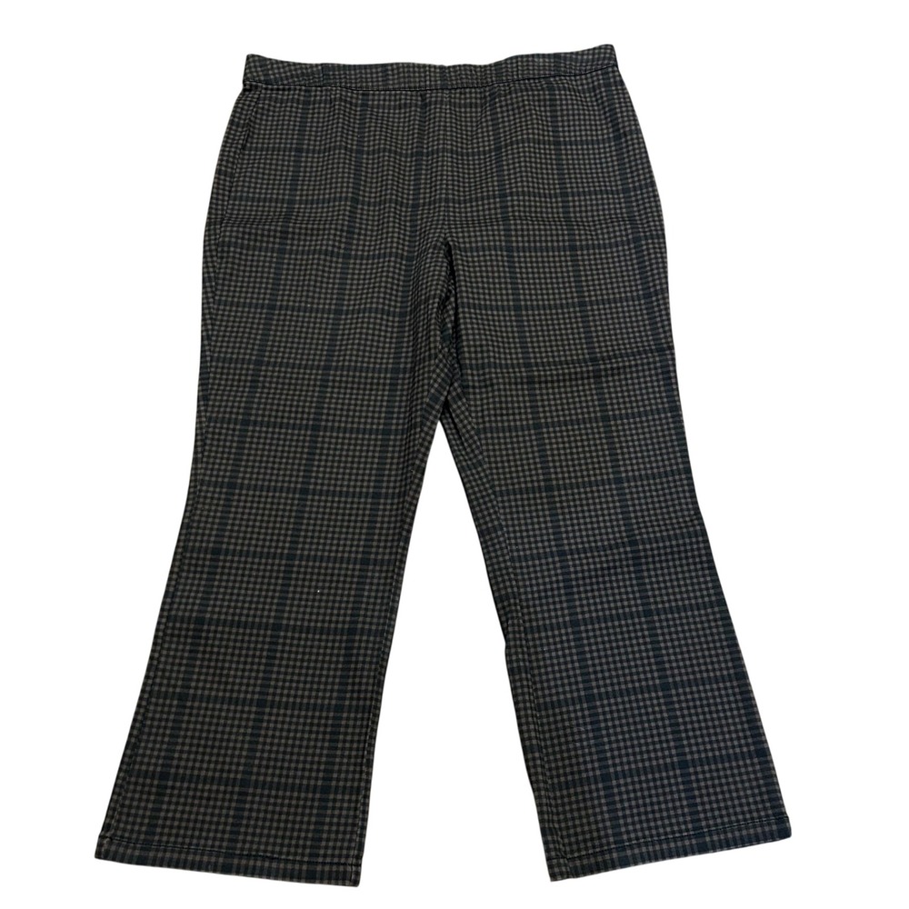 Verssona Women's Plaid Flare Leg‎ Pants XXL Modern Pull-On Comfortable